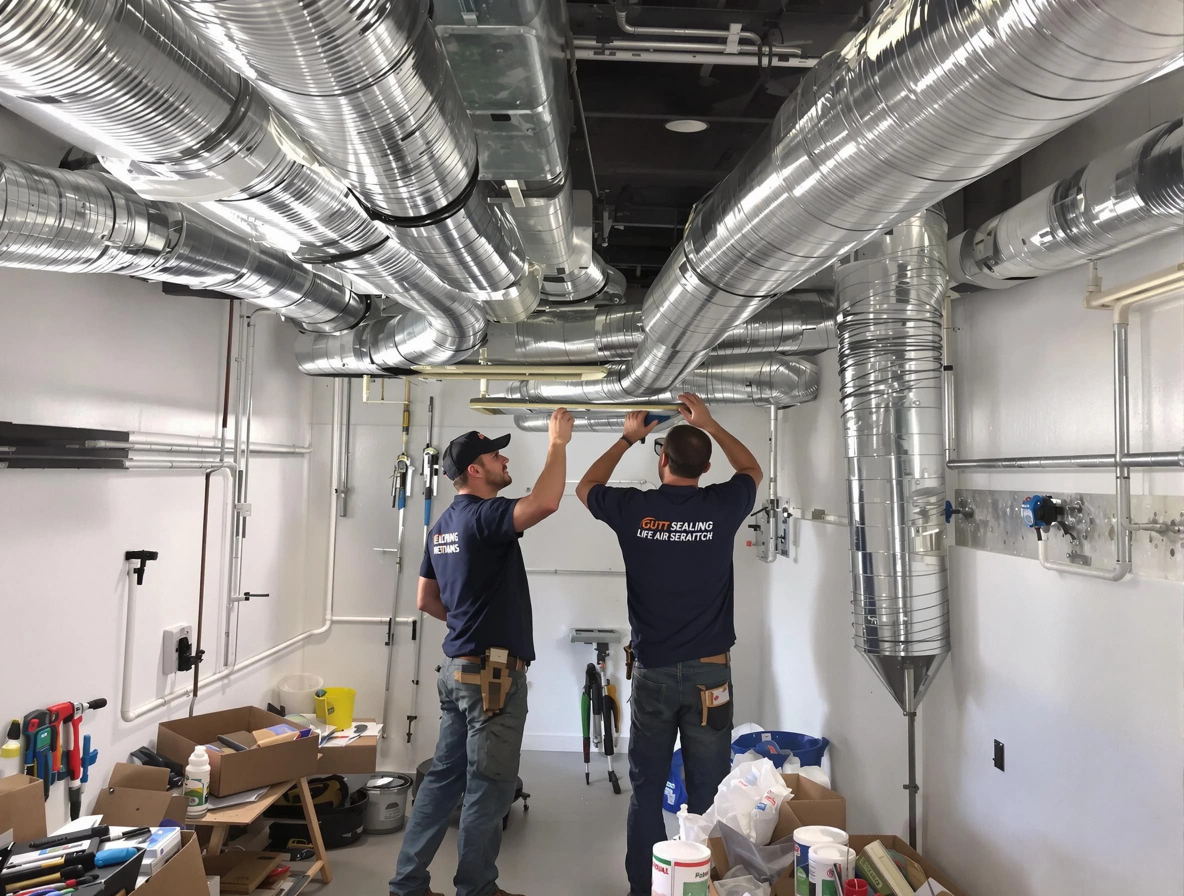 Melrose Air Duct Cleaning technician applying professional duct sealing solutions in Melrose