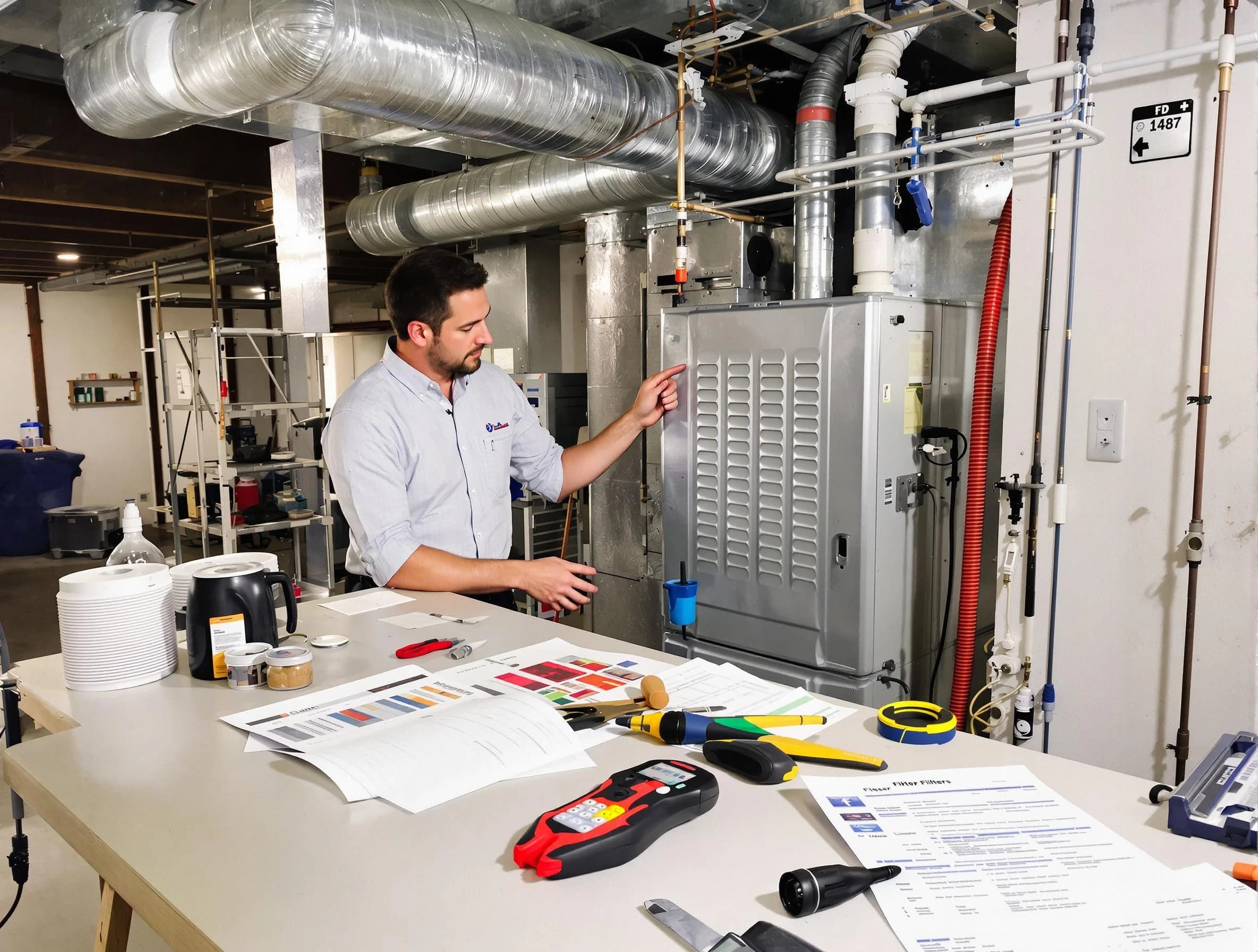 Melrose Air Duct Cleaning inspector conducting detailed filter system evaluation using professional diagnostic tools in Melrose