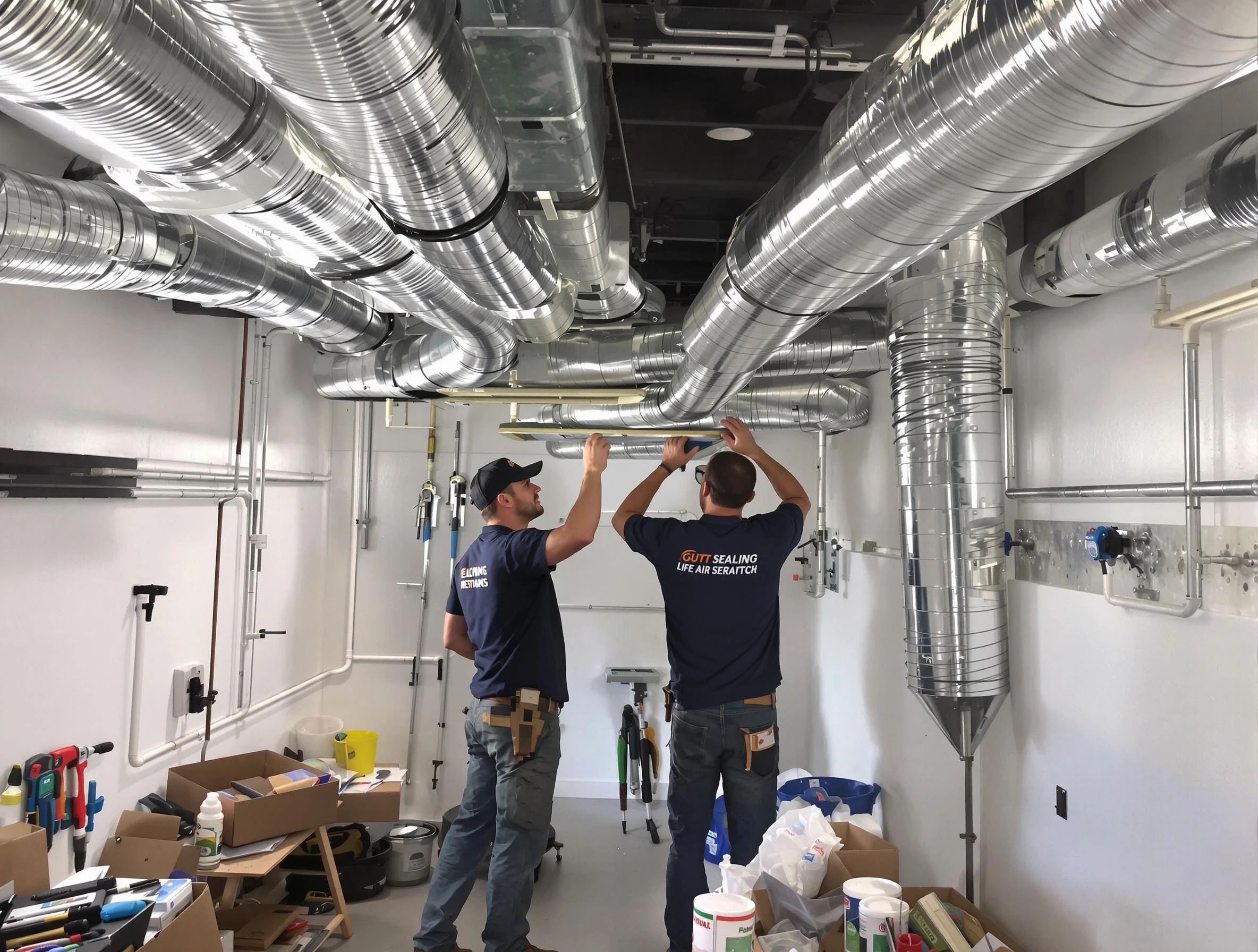 Melrose Air Duct Cleaning technician applying professional duct sealing solutions in Melrose